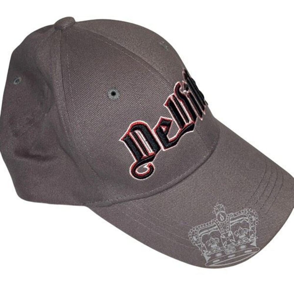 DeVille Mens Stretch Canvas Embroidered Logo Baseball Hat Cap Gray One Size NWOT